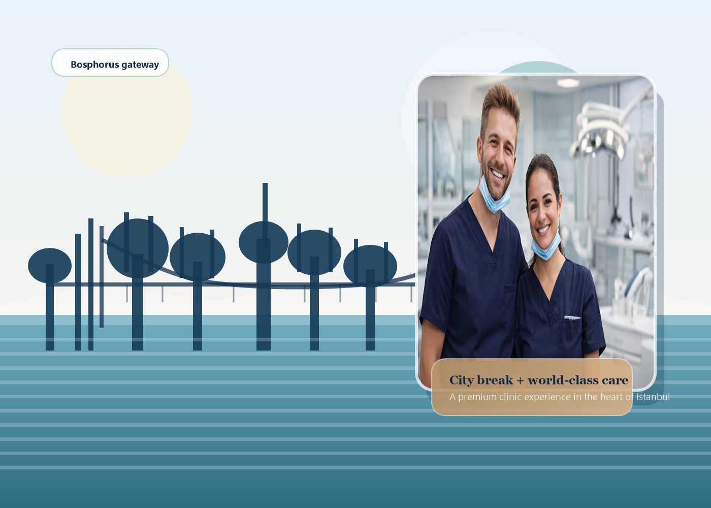 Istanbul skyline and clinic atmosphere